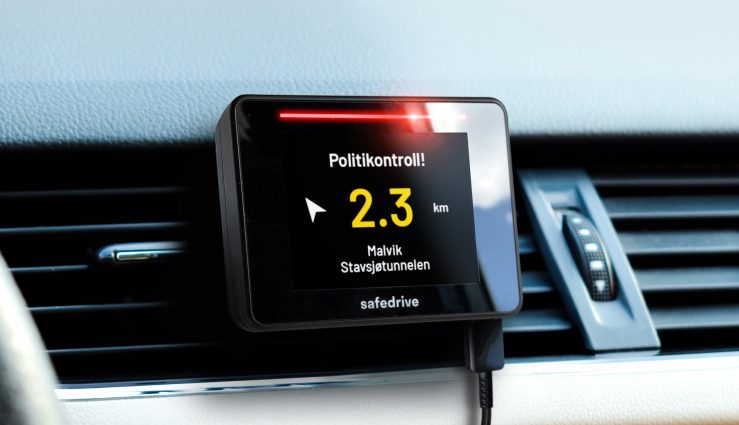 Politikontroller er én av flere typer varsler man vil få opp på sin Safedrive-enhet.